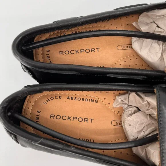 Rockport Rhyder Tie Loafer Size 9M Black Leather Slip-On Flexible Sole Shoe Rockport Rhyder Tie Loafer Size 9M Black Leather Slip-On  main image 3